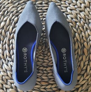 Rothys grey pointed toe EUC